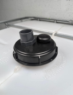 Couvercle diamètre 150 mm avec prise PVC droite 40/50 et évent 2