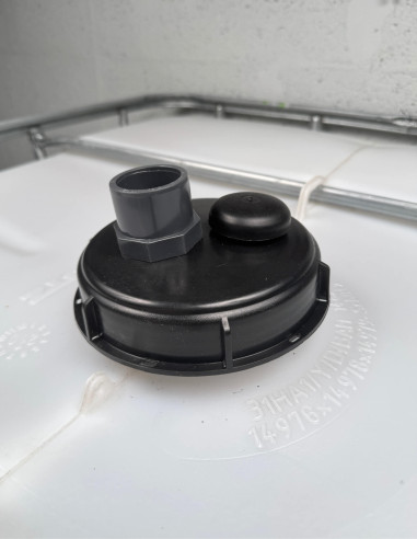 Couvercle diamètre 150 mm avec prise PVC droite 40/50 et évent