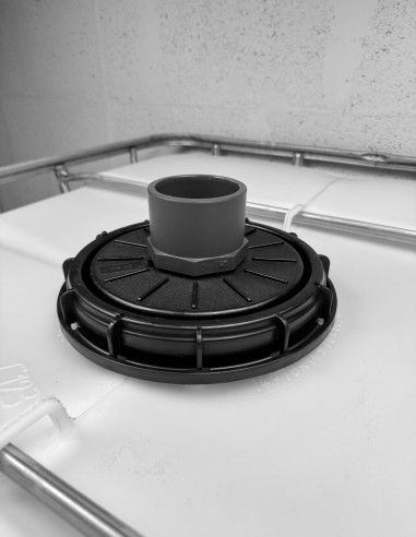 Couvercle de cuve eau 1000L Diamètre 220 mm + Prise PVC 75/90