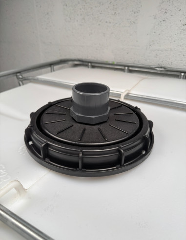 Couvercle de cuve eau 1000L Diamètre 220 mm + Prise PVC 63/75
