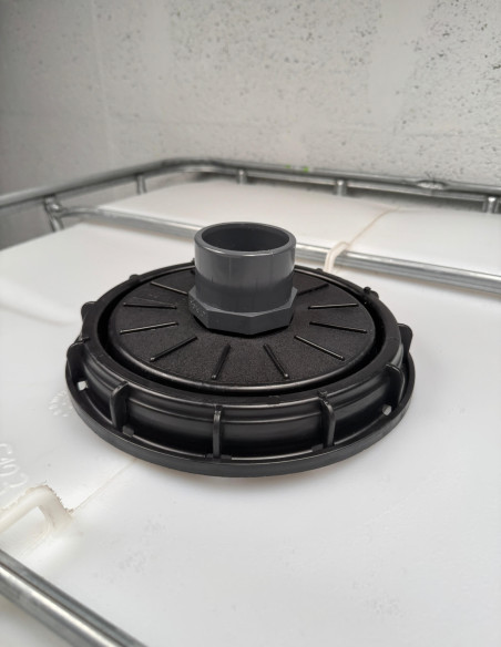 Couvercle de cuve eau 1000L Diamètre 220 mm + Prise PVC 63/75