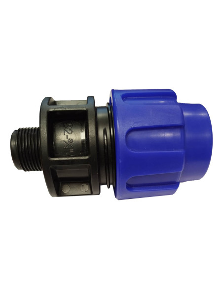 Raccord Mâle fileté 3/4'' sortie compression Ø 32 mm Raccord Mâle fileté 3/4'' sortie compression Ø 32 mm