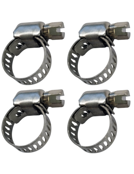 Collier de serrage inox - 8-12 mm (lot de 4) Collier de serrage inox - 8-12 mm (lot de 4)
