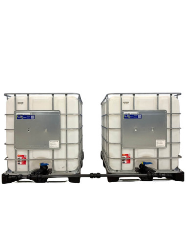Pack 2 cuves IBC 1000 litres blanche RECO avec palette PE