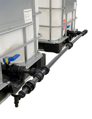 Pack 2 cuves IBC 1000 litres blanche RECO avec palette PE