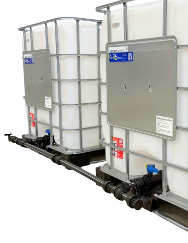 Pack 2 cuves IBC 1000 litres blanche RECO avec palette PE