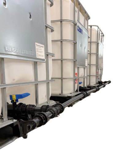 Pack 2 cuves IBC 1000 litres blanches RECO avec palette PE