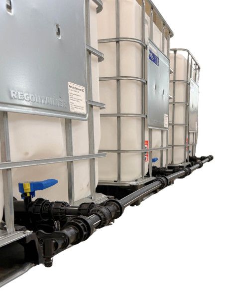 Pack 2 cuves IBC 1000 litres blanches RECO avec palette PE