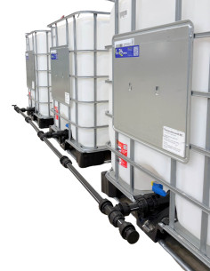 Pack 3 cuves IBC 1000 litres blanches RECO avec palette PE