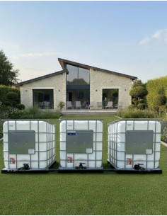 Pack 3 cuves IBC 1000 litres blanches RECO avec palette PE 2