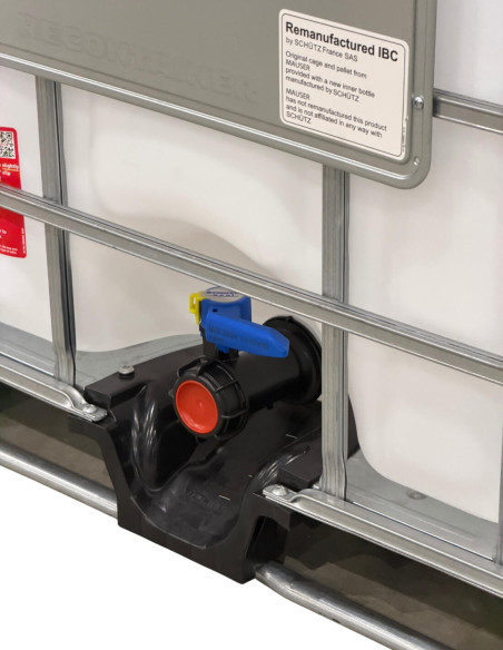 Vannes du Pack 3 cuves IBC 1000 litres blanches RECO avec palette PE