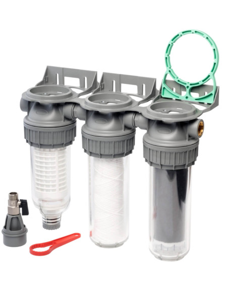 Filtre Triplex eau de pluie – Filtration en 3 étapes – Usages non-potables