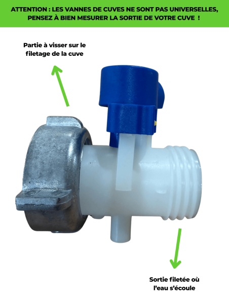 Vanne papillon 2" - écrou S60X6 et sortie S60X6 - sens de l'eau