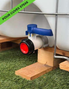 Vanne papillon 2" - écrou S75X6 et sortie S60X6 - compatible Schütz 2