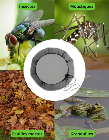 Le filet de protection protège contre les insectes et les feuilles.