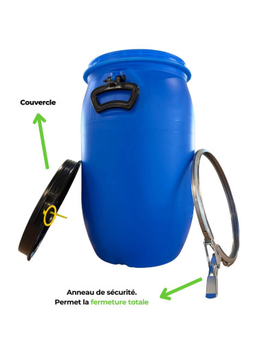 Composition d'un fût de 30 litres à ouverture totale