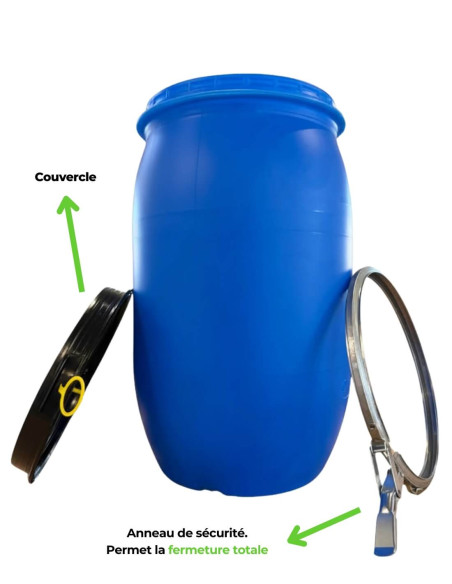 Composition d'un fût de 220 litres à ouverture totale