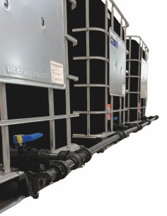 Pack 3 cuves IBC 1000 litres noires RECO avec palette hybride 2