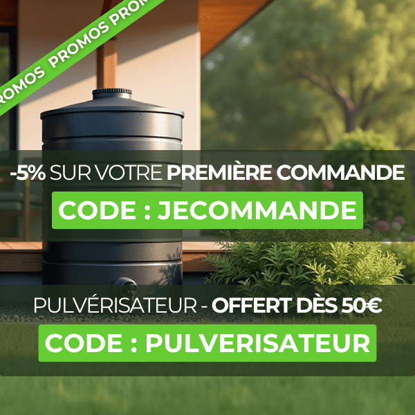 5% de réductions sur votre première commande OU pulvérisateur offert dès 50€ d'achat