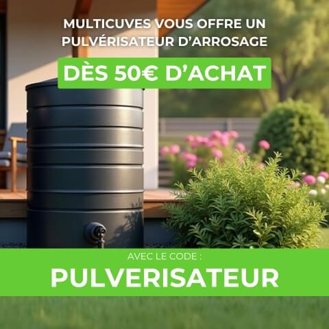 Bannière Multicuves.com, pulvérisateur offert dès 50e d'achats